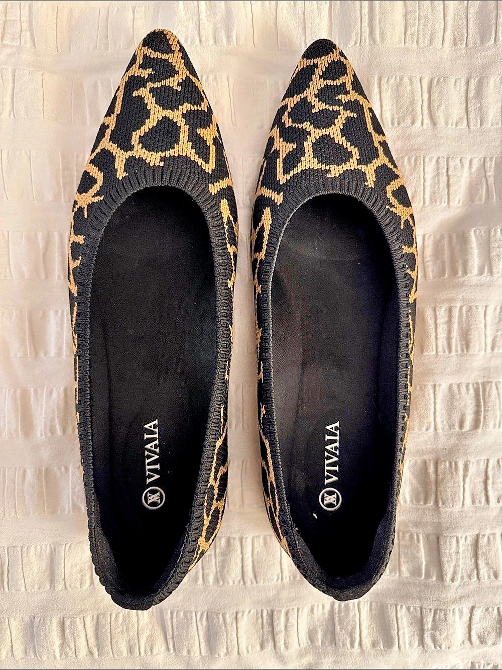 VIVAIA Aria 5° Pointed-Toe Ballet Flats Pointed-Toe Animal Print Flats EU 38.5